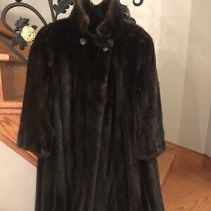 Vintage Long Mink Fur Coat -- Fitted Medium/Large